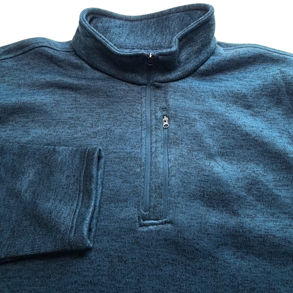 Magellan Mens 2XL Hickory‎ Canyon Quarter Zip Pullover Moonlit Ocean New